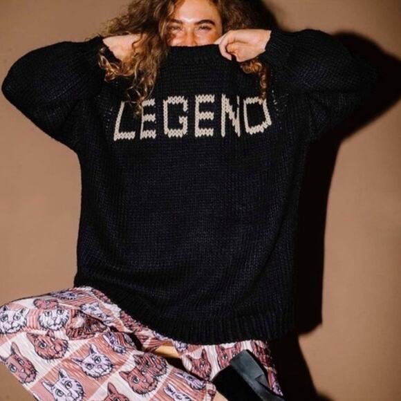 Dressed in LALA Sweaters - Dressed in LALA LEGEND Print Sweater Size S/M